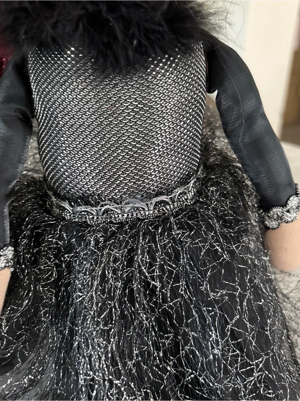 Happy Witch Doll with Red Hair and Black  Silver Outfit